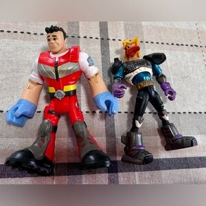 Figures lot of 2 vintage Disney mighty ducks & fisher price rescue heroes Reed